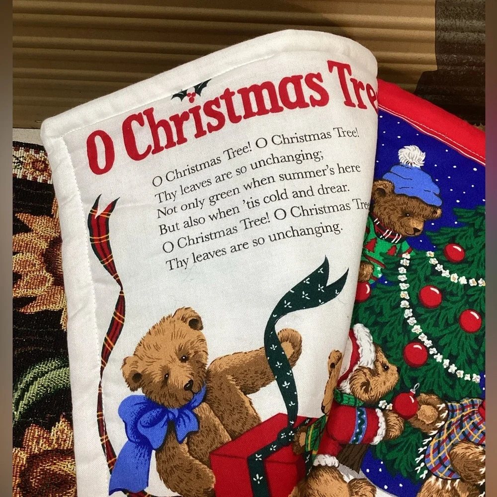 Handmade Cloth Merry Christmas Songbook Great Gift 10 Pages Large Size